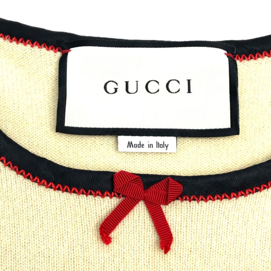 新品同様 GUCCI グッチ 501400 リボン アパレル トップス カットソー 半袖ニット 半袖 ニット ベージュ レディース【中古】 | GUCCI | 07