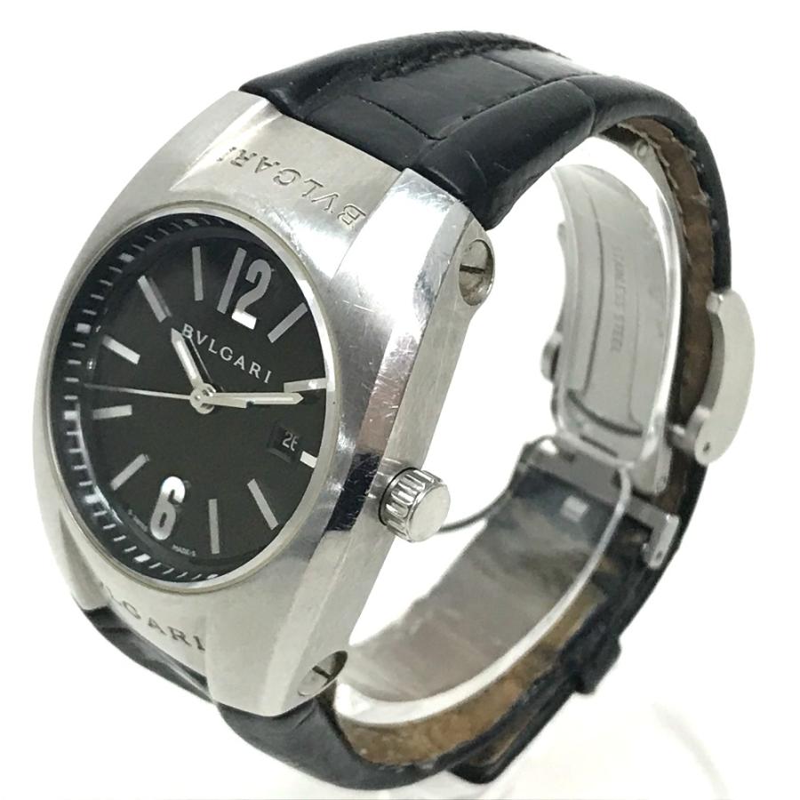 BVLGARI ブルガリ EG30S エルゴン デイト レディース腕時計 SS/革ベルト シルバー×ブラック クォーツ | BVLGARI | 01