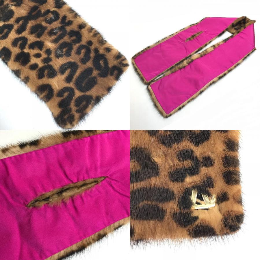 LOUIS VUITTON ルイヴィトン M72245 エシャルプ ヴィゾン ファーティペット マフラー ブラウン×ピンク【中古】 | LOUIS VUITTON | 08