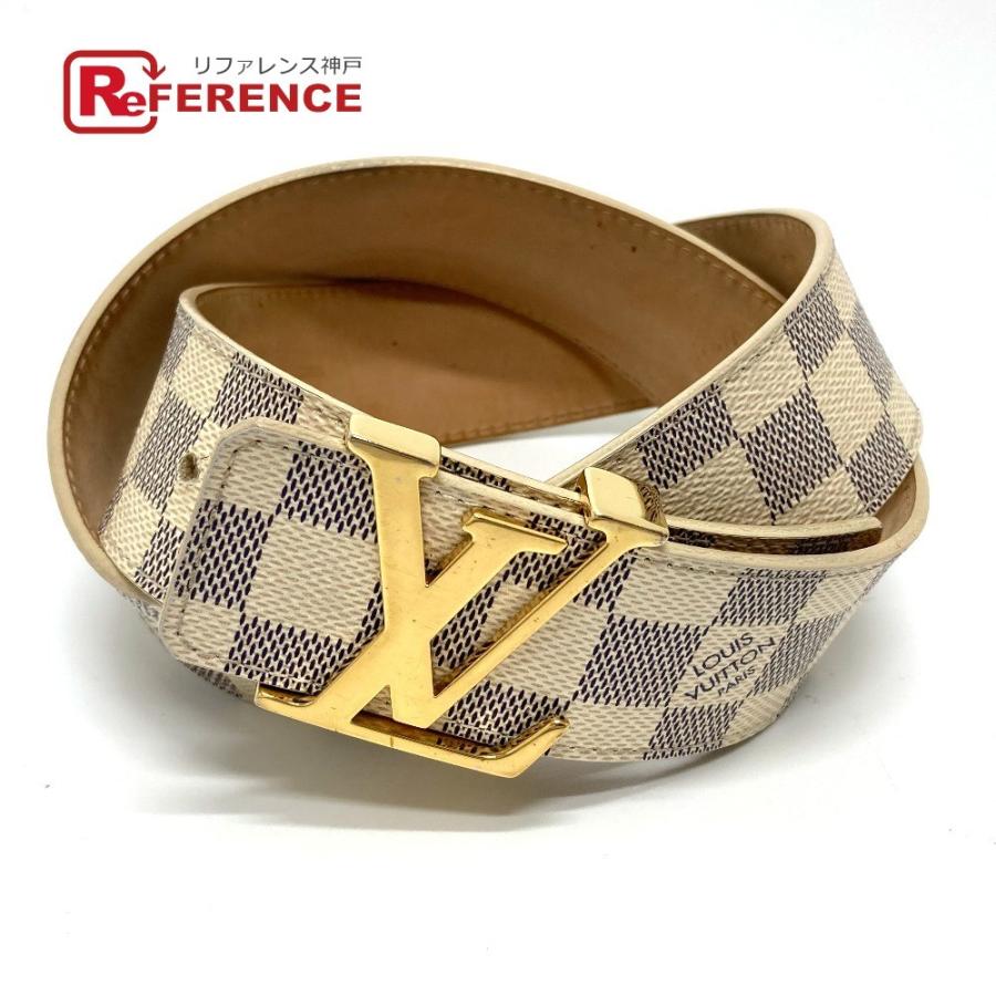 LOUIS VUITTON ルイヴィトン M9609 LV サンチュール イニシアル ピン式バックル  ダミエアズール ベルト ホワイト ユニセックス【中古】 | LOUIS VUITTON