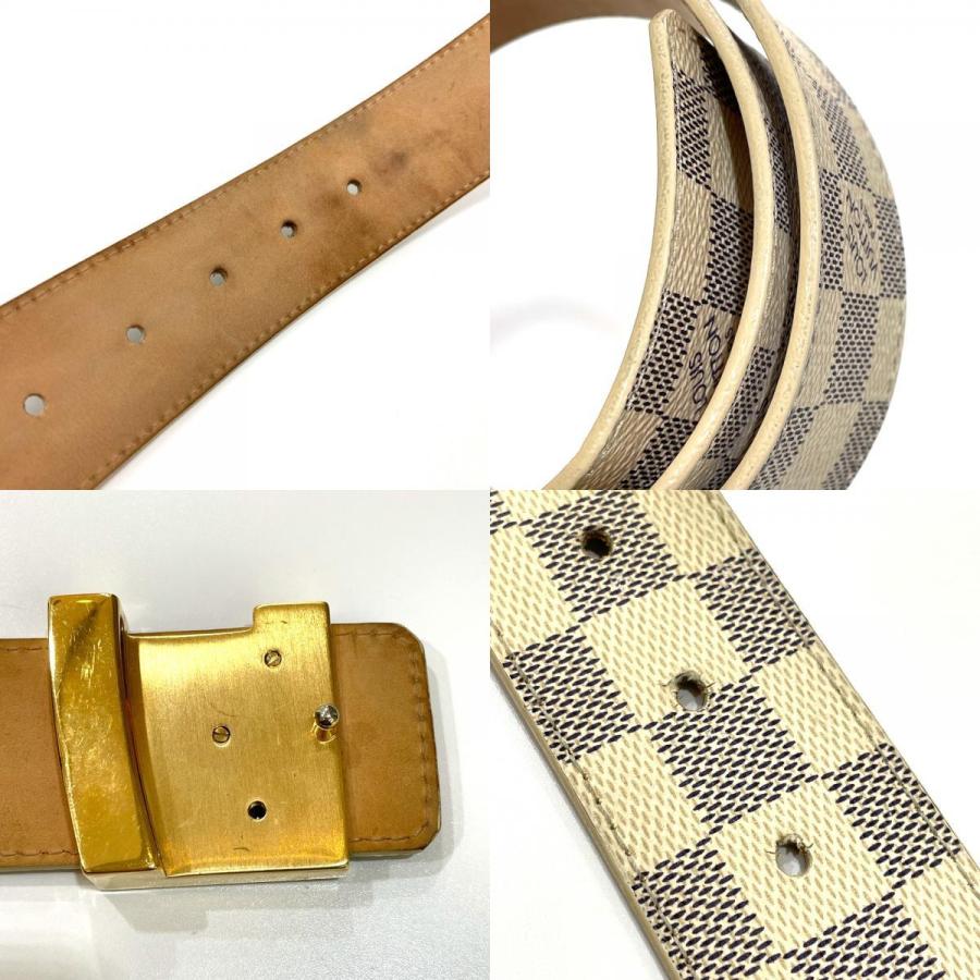 LOUIS VUITTON ルイヴィトン M9609 LV サンチュール イニシアル ピン式バックル  ダミエアズール ベルト ホワイト ユニセックス【中古】 | LOUIS VUITTON | 09
