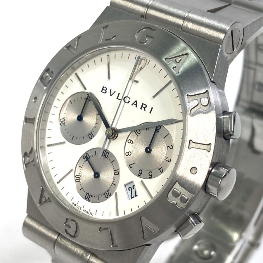 BVLGARI ブルガリ CH35S ディアゴノ スポーツ クロノ クォーツ デイト 腕時計 SS シルバー メンズ【中古】 | BVLGARI