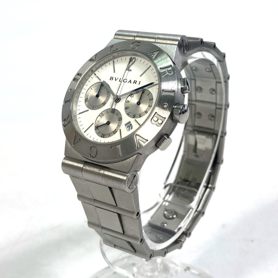 BVLGARI ブルガリ CH35S ディアゴノ スポーツ クロノ クォーツ デイト 腕時計 SS シルバー メンズ【中古】 | BVLGARI | 01