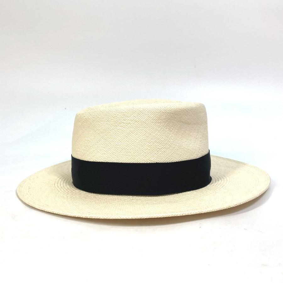 CHANEL シャネル CC ココマーク グログランリボン 19V ハット ストローハット 帽子 ストロー ベージュ レディース【中古】 | CHANEL | 03