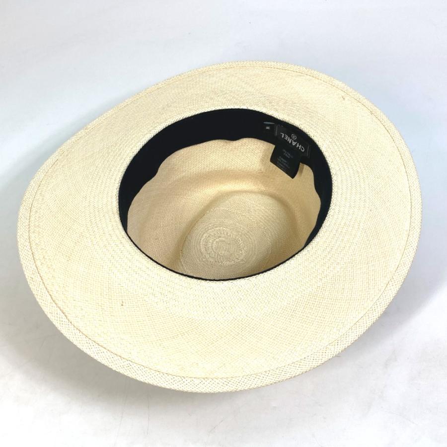 CHANEL シャネル CC ココマーク グログランリボン 19V ハット ストローハット 帽子 ストロー ベージュ レディース【中古】 | CHANEL | 08