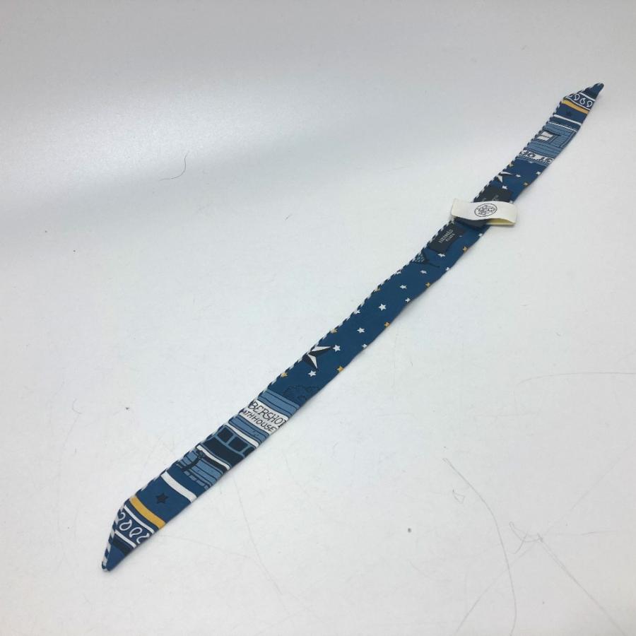 HERMES エルメス ツイリー ドールキャンディ エルメス パリ ステーション スカーフ シルク ブルー系 レディース【中古】未使用 | HERMES | 02