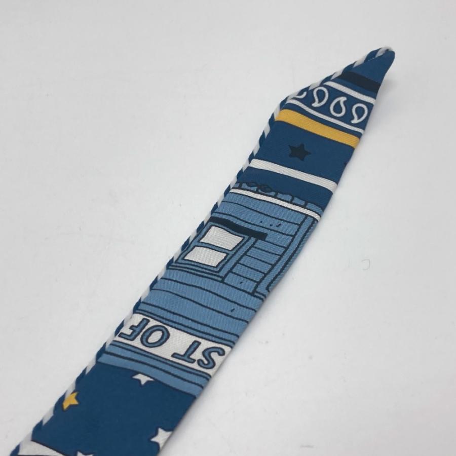 HERMES エルメス ツイリー ドールキャンディ エルメス パリ ステーション スカーフ シルク ブルー系 レディース【中古】未使用 | HERMES | 04