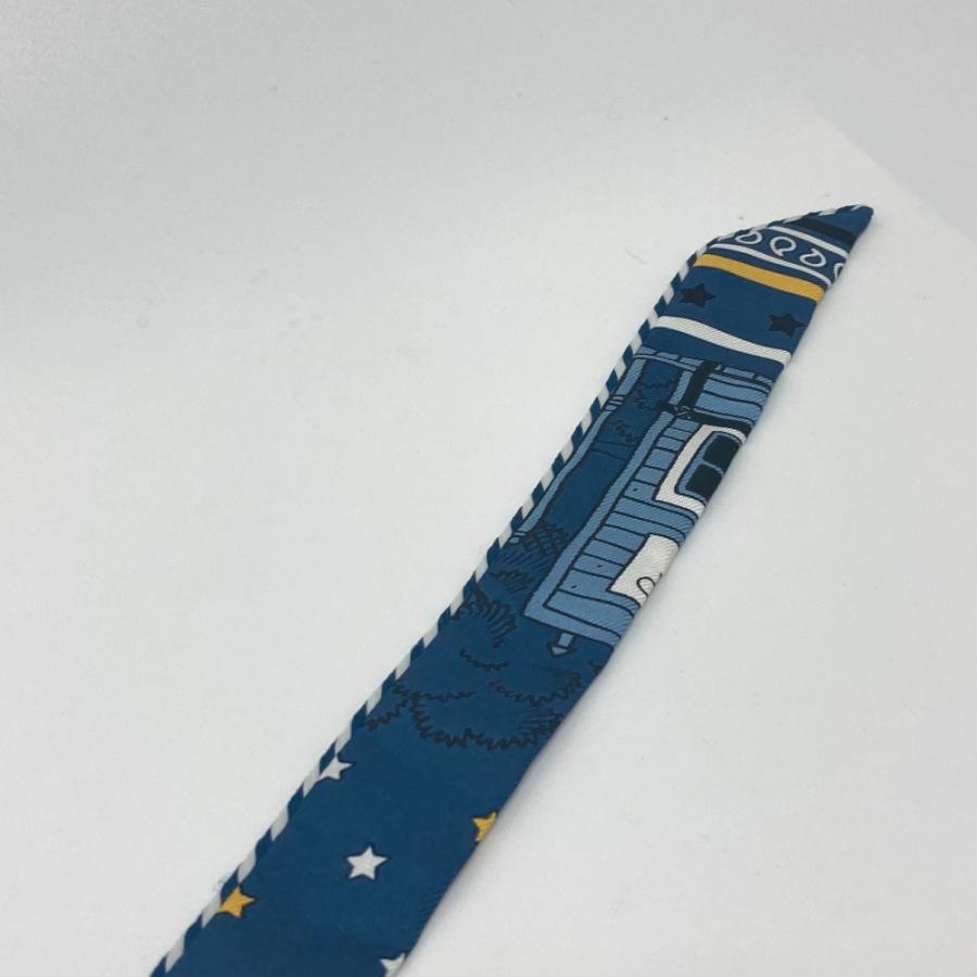 HERMES エルメス ツイリー ドールキャンディ エルメス パリ ステーション スカーフ シルク ブルー系 レディース【中古】未使用 | HERMES | 09