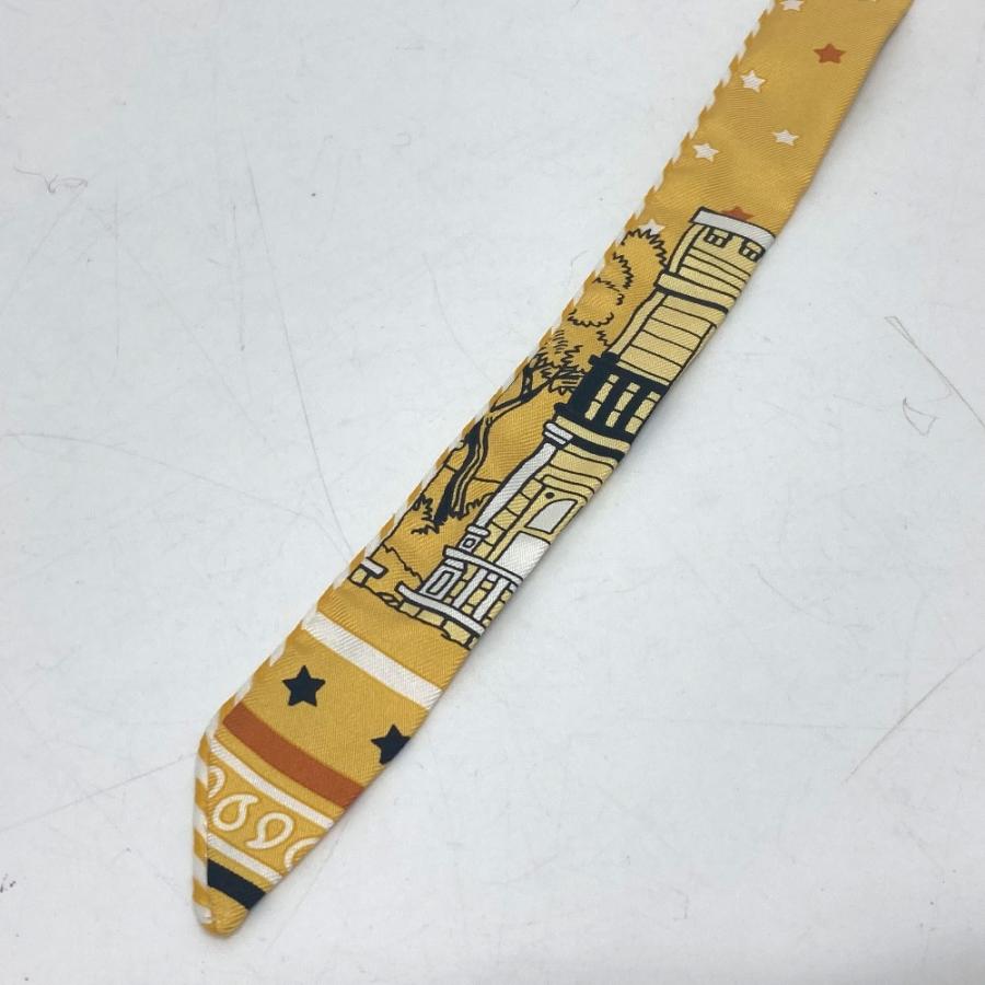 HERMES エルメス ツイリー ドールキャンディ エルメス パリ ステーション スカーフ シルク イエロー レディース【中古】新品同様 | HERMES | 02