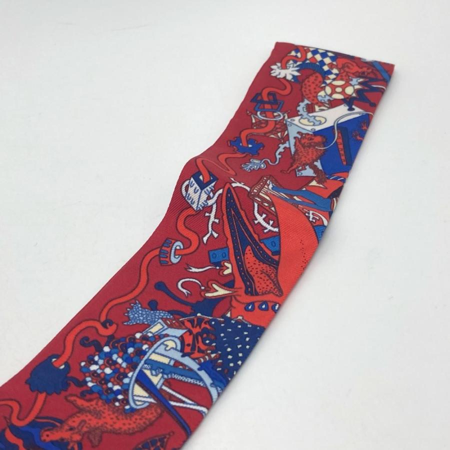 HERMES エルメス アニマル ツイリー スカーフ シルク レッド レディース【中古】 | HERMES | 04