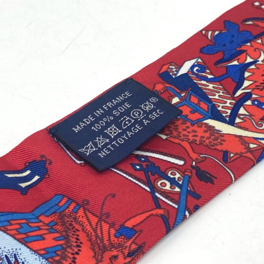 HERMES エルメス アニマル ツイリー スカーフ シルク レッド レディース【中古】 | HERMES | 07