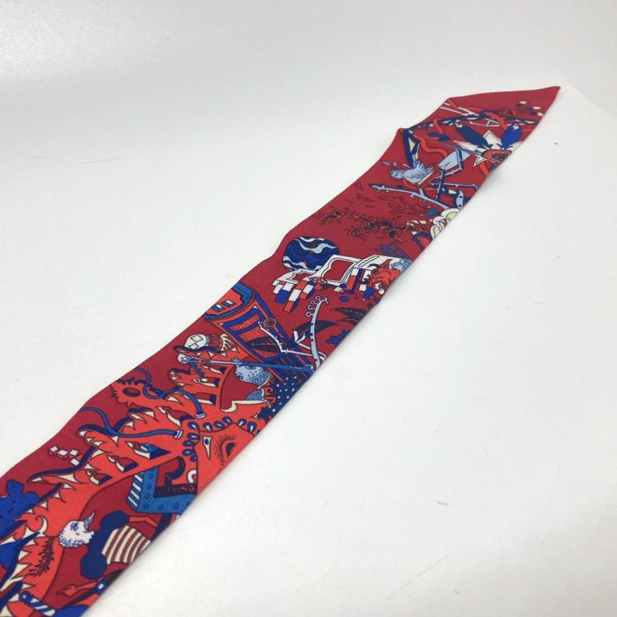 HERMES エルメス アニマル ツイリー スカーフ シルク レッド レディース【中古】 | HERMES | 08