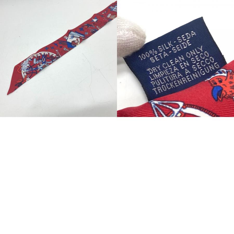 HERMES エルメス アニマル ツイリー スカーフ シルク レッド レディース【中古】 | HERMES | 09