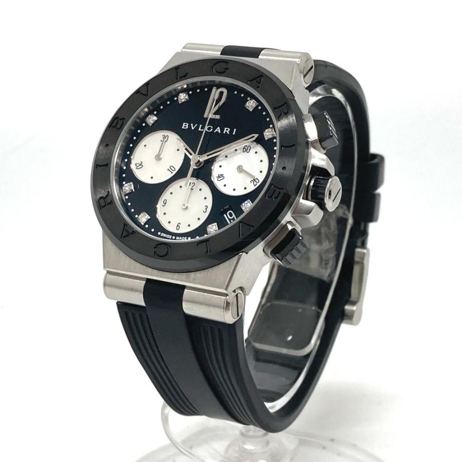 BVLGARI ブルガリ DG37SCCH ディアゴノ クロノグラフ ホワイトシェル 8PD 自動巻き デイト 腕時計 SS シルバー メンズ【中古】 | BVLGARI | 01