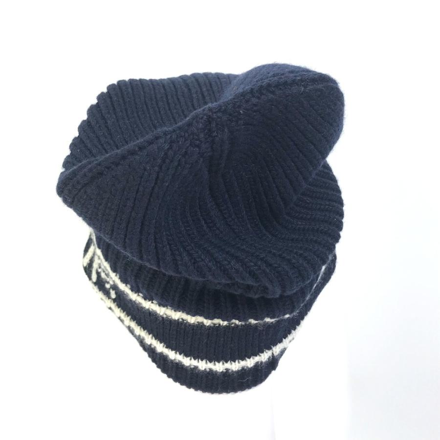 美品 Christian Dior クリスチャンディオール 31NOE714IXGH ロゴ 帽子 ニット帽 ネイビー レディース【中古】 |  | 02