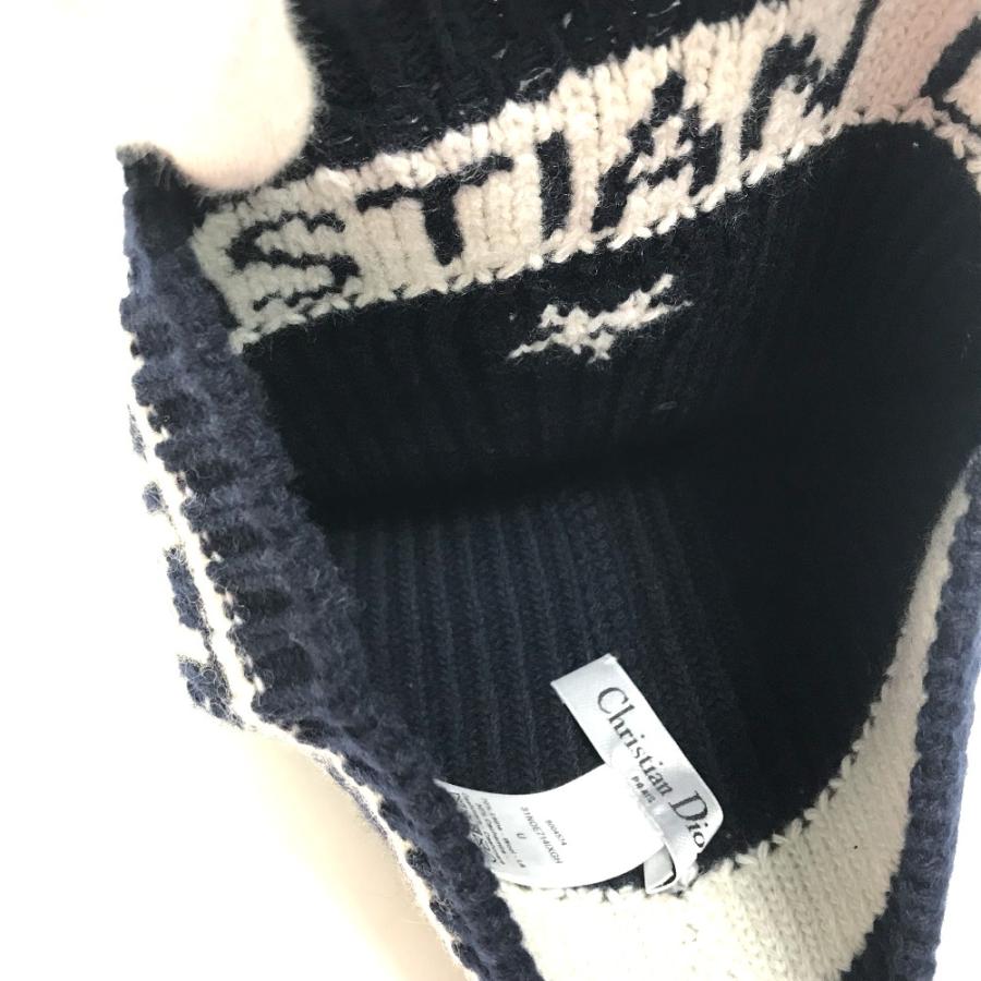 美品 Christian Dior クリスチャンディオール 31NOE714IXGH ロゴ 帽子 ニット帽 ネイビー レディース【中古】 |  | 06