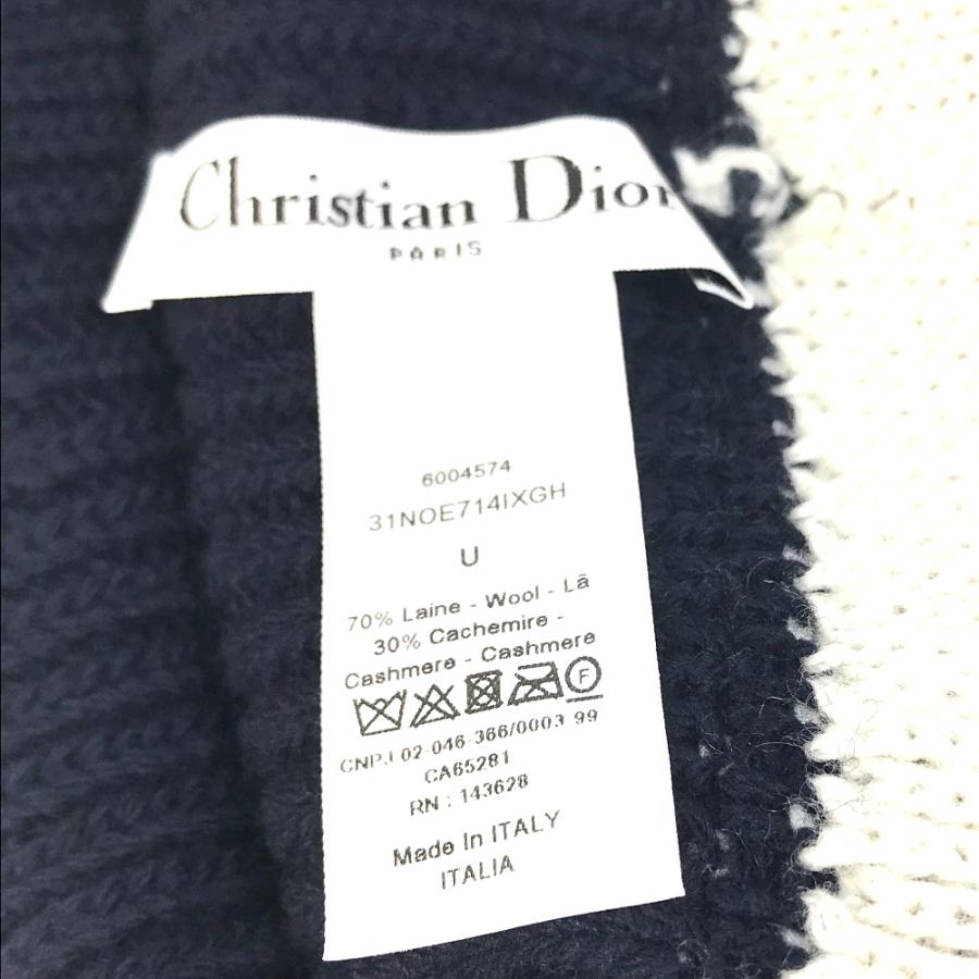 美品 Christian Dior クリスチャンディオール 31NOE714IXGH ロゴ 帽子 ニット帽 ネイビー レディース【中古】 |  | 07