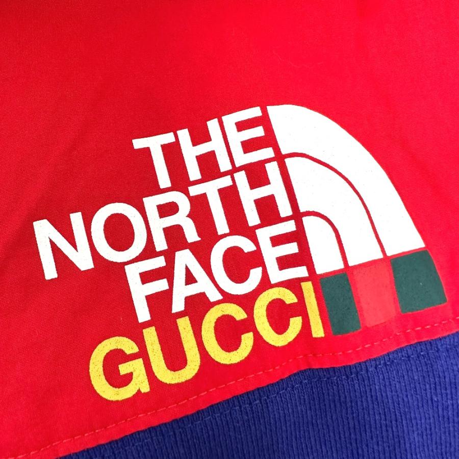 GUCCI グッチ 671462 ジップアップ フーディ 切り替え ノースフェイス コラボ パーカー レッド/ブルー メンズ【中古】 | GUCCI | 04