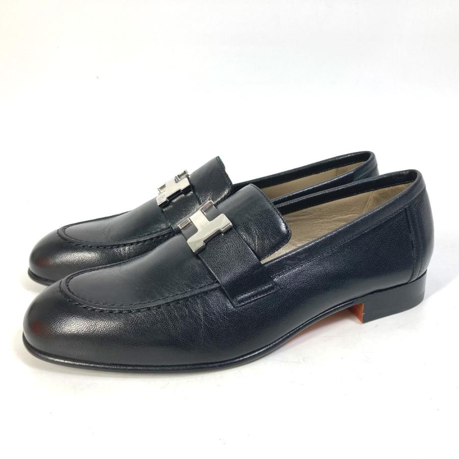 新品同様 HERMES エルメス モカシン パリ ビジネスシューズ 靴 Hロゴ ローファー ブラック レディース【中古】 | HERMES | 04