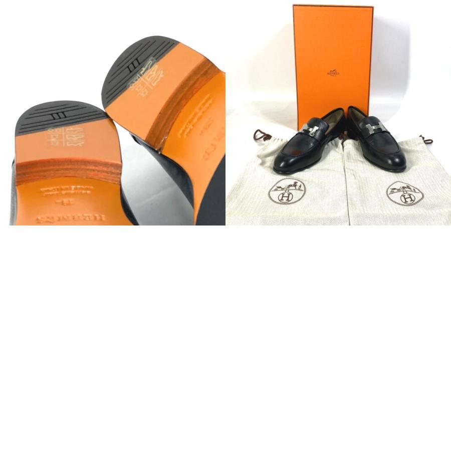 新品同様 HERMES エルメス モカシン パリ ビジネスシューズ 靴 Hロゴ ローファー ブラック レディース【中古】 | HERMES | 09
