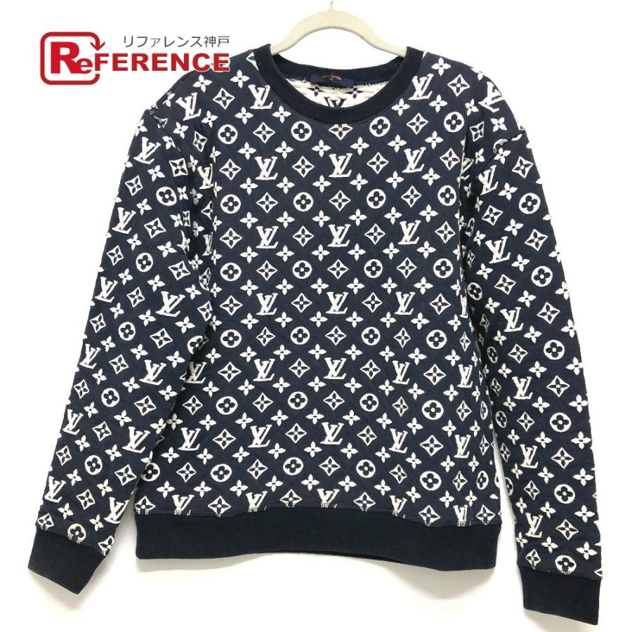 LOUIS VUITTON ルイヴィトン ジャガード オーバーサイズ クルーネック フルモノグラム スウェット ネイビー メンズ【中古】 | LOUIS VUITTON
