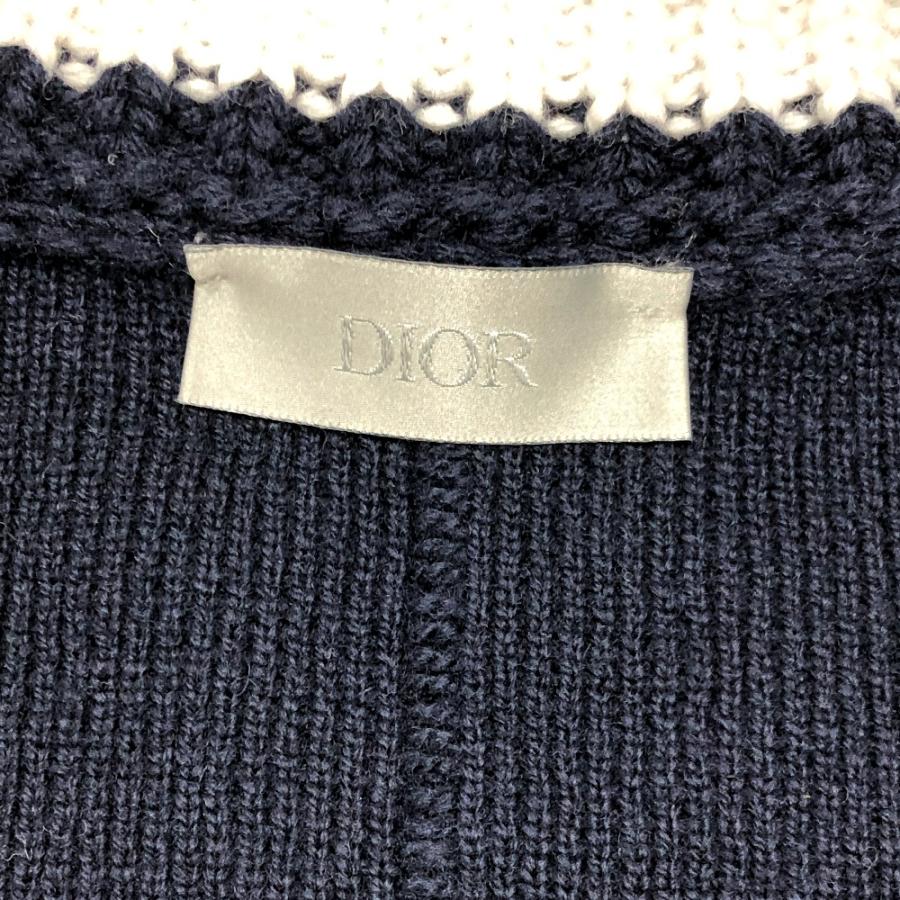 Dior ディオール 033M630AT171 ショーンステューシー 長袖 ニット ロゴ セーター ネイビー×ホワイト. メンズ【中古】 |  | 03
