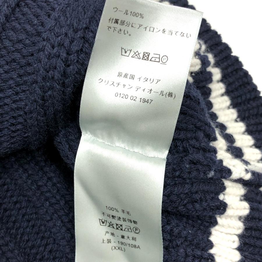 Dior ディオール 033M630AT171 ショーンステューシー 長袖 ニット ロゴ セーター ネイビー×ホワイト. メンズ【中古】 |  | 06