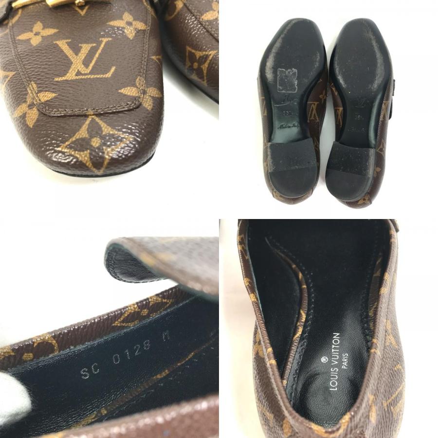 LOUIS VUITTON ルイヴィトン アッパーケース ライン フラット モノグラム LV ローファー ブラウン レディース【中古】 | LOUIS VUITTON | 08