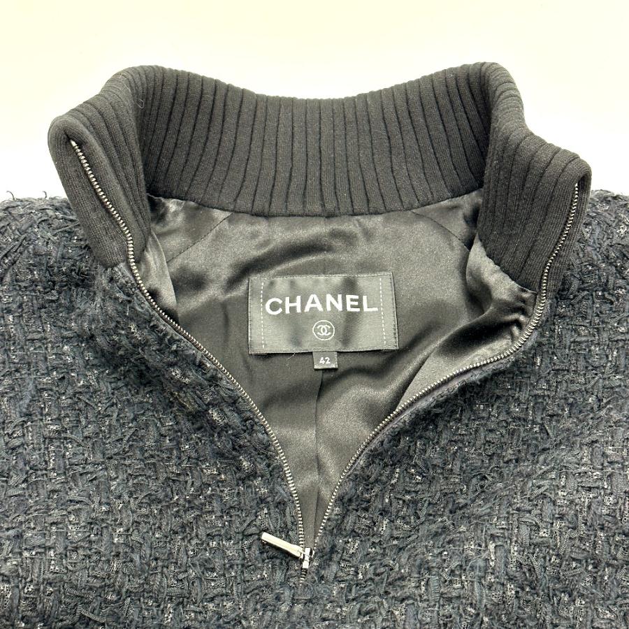 CHANEL（シャネル） 美品 P73119 パール ロゴ ツイード ブルゾン