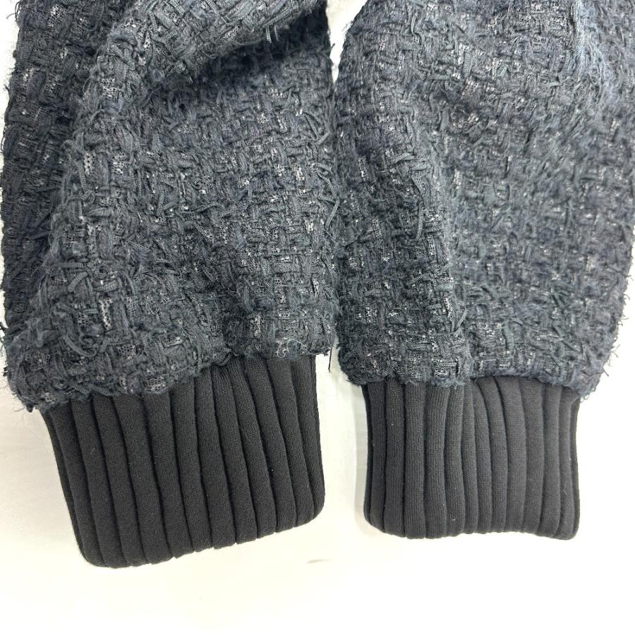 美品 CHANEL シャネル P73119 パール ロゴ ツイード ブルゾン 