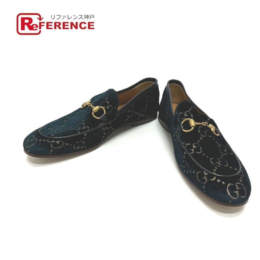 GUCCI グッチ 430088 ホースビット GG ローファー ネイビー系 メンズ【中古】 | GUCCI