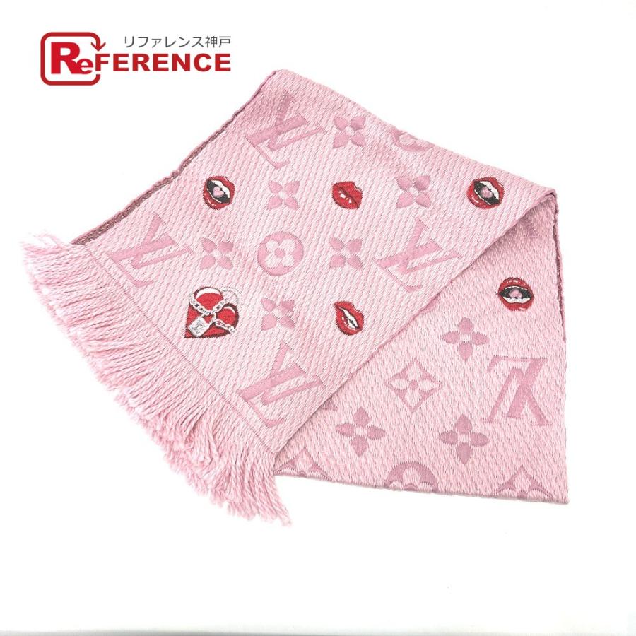 LOUIS VUITTON ルイヴィトン M76178 エシャルプ・ロゴマニア ラッキー モノグラム マフラー ピンク レディース【中古】 | LOUIS VUITTON