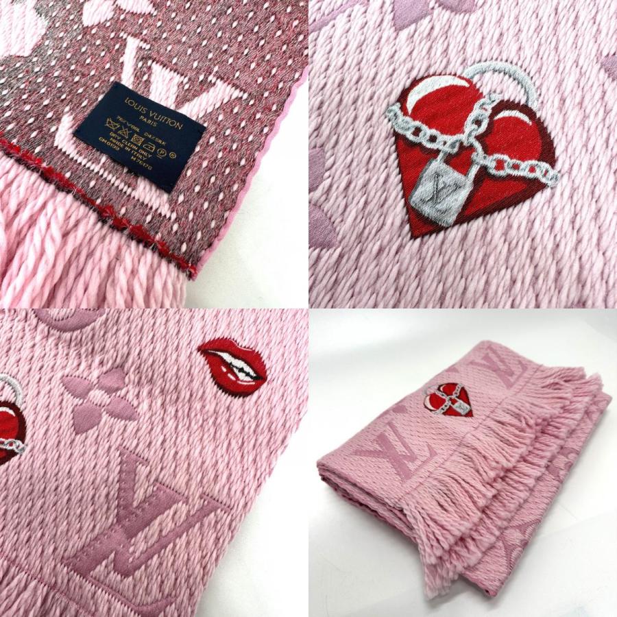 LOUIS VUITTON ルイヴィトン M76178 エシャルプ・ロゴマニア ラッキー モノグラム マフラー ピンク レディース【中古】 | LOUIS VUITTON | 09