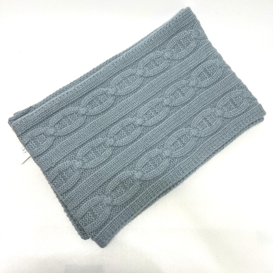 未使用 HERMES エルメス トリ マイヨン ブリュム マフラー ブルー レディース【中古】 | HERMES | 01