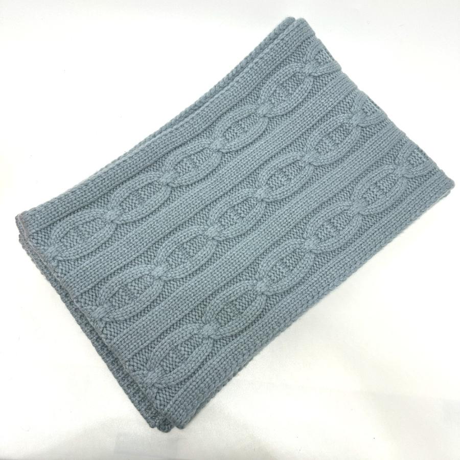 未使用 HERMES エルメス トリ マイヨン ブリュム マフラー ブルー レディース【中古】 | HERMES | 03