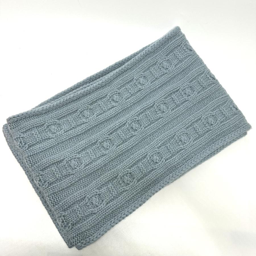 未使用 HERMES エルメス トリ マイヨン ブリュム マフラー ブルー レディース【中古】 | HERMES | 05