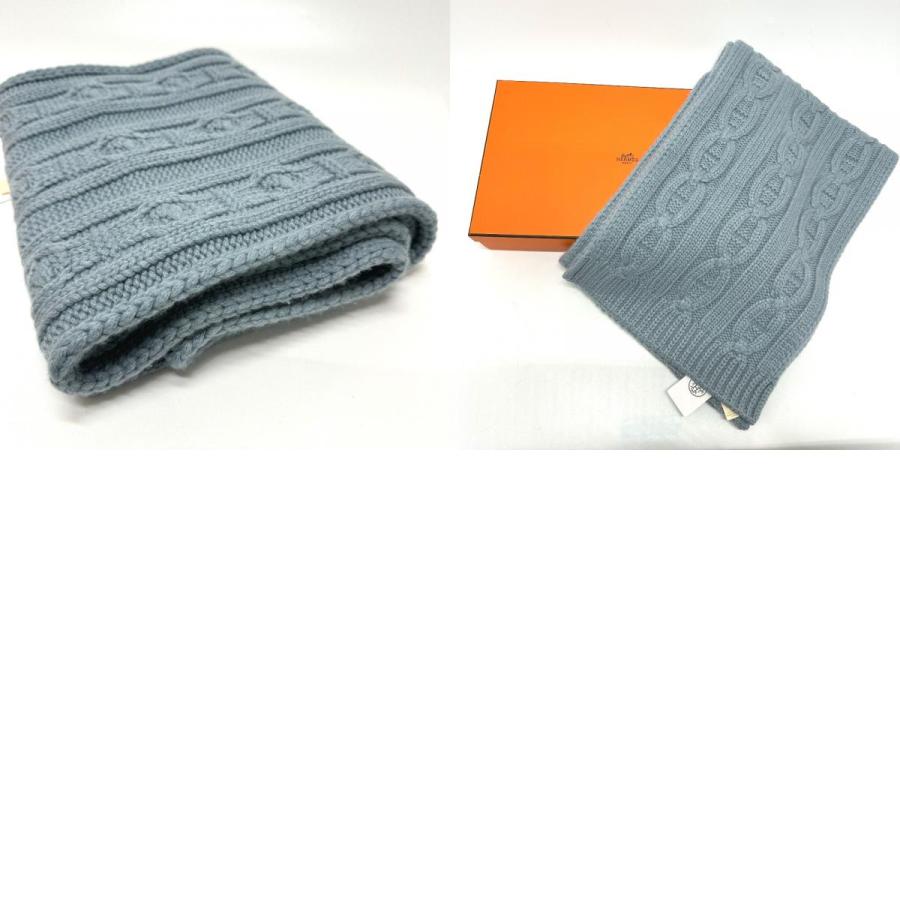 未使用 HERMES エルメス トリ マイヨン ブリュム マフラー ブルー レディース【中古】 | HERMES | 09