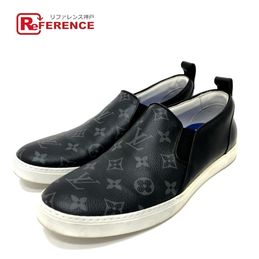 LOUIS VUITTON ルイヴィトン フラグメント シューズ モノグラムエクリプス スリッポン ブラック メンズ【中古】 | LOUIS VUITTON