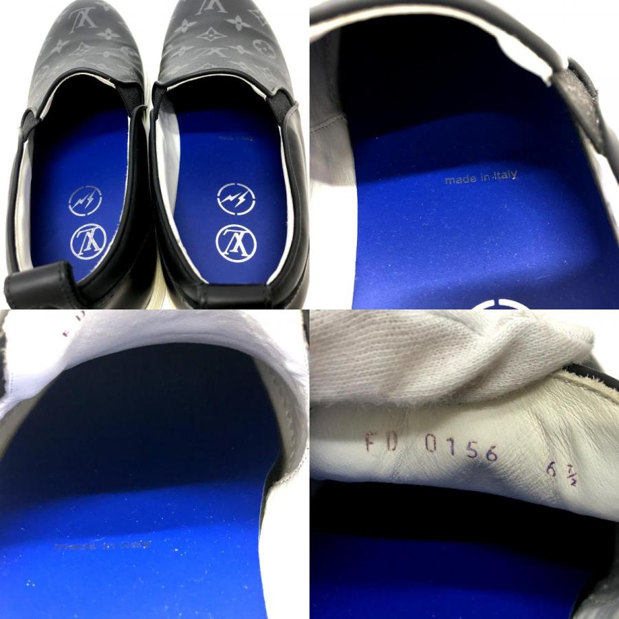 LOUIS VUITTON ルイヴィトン フラグメント シューズ モノグラムエクリプス スリッポン ブラック メンズ【中古】 | LOUIS VUITTON | 09