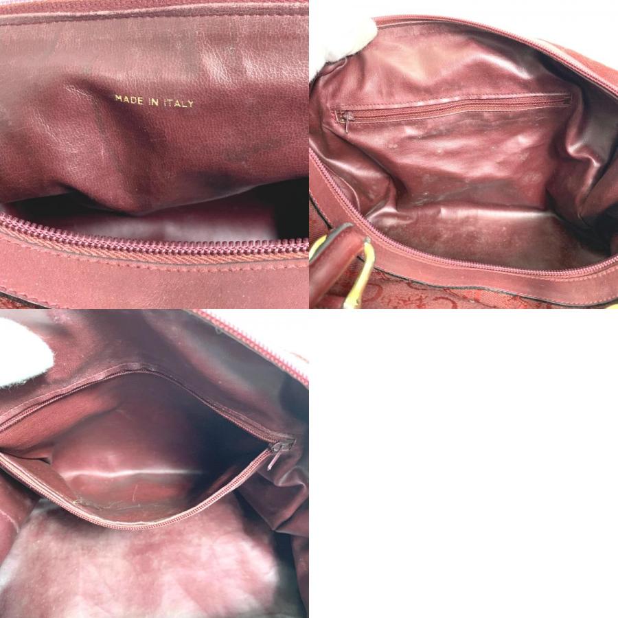 CELINE セリーヌ Cマカダム 馬車 ヴィンテージ ハンドバッグ ボストンバッグ キャンバス/レザー レッド レディース.【中古】 | CELINE | 09