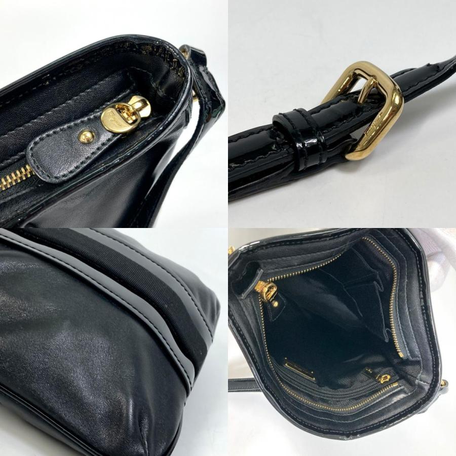 Salvatore Ferragamo サルヴァトーレフェラガモ ヴァラ フラットバッグ ショルダーバッグ エナメル/レザー ブラック レディース【中古】 |  | 08