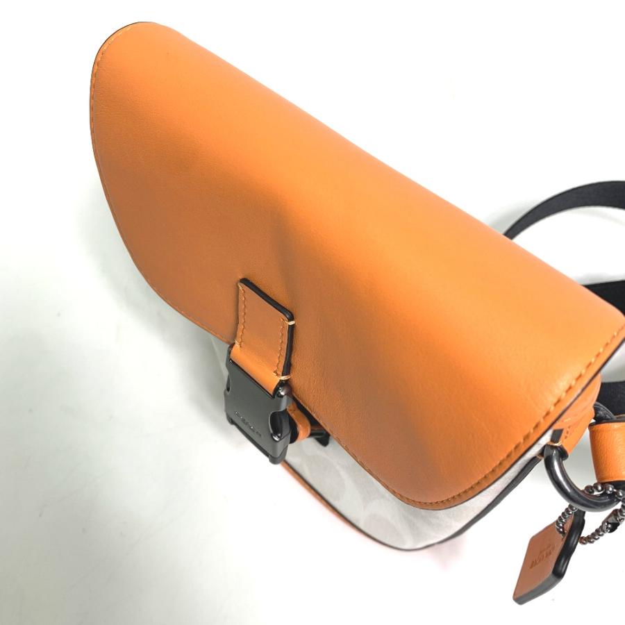 COACH コーチ C3134 シグネチャー ショルダーバッグ PVC/レザー オレンジ ユニセックス【中古】 | COACH | 02