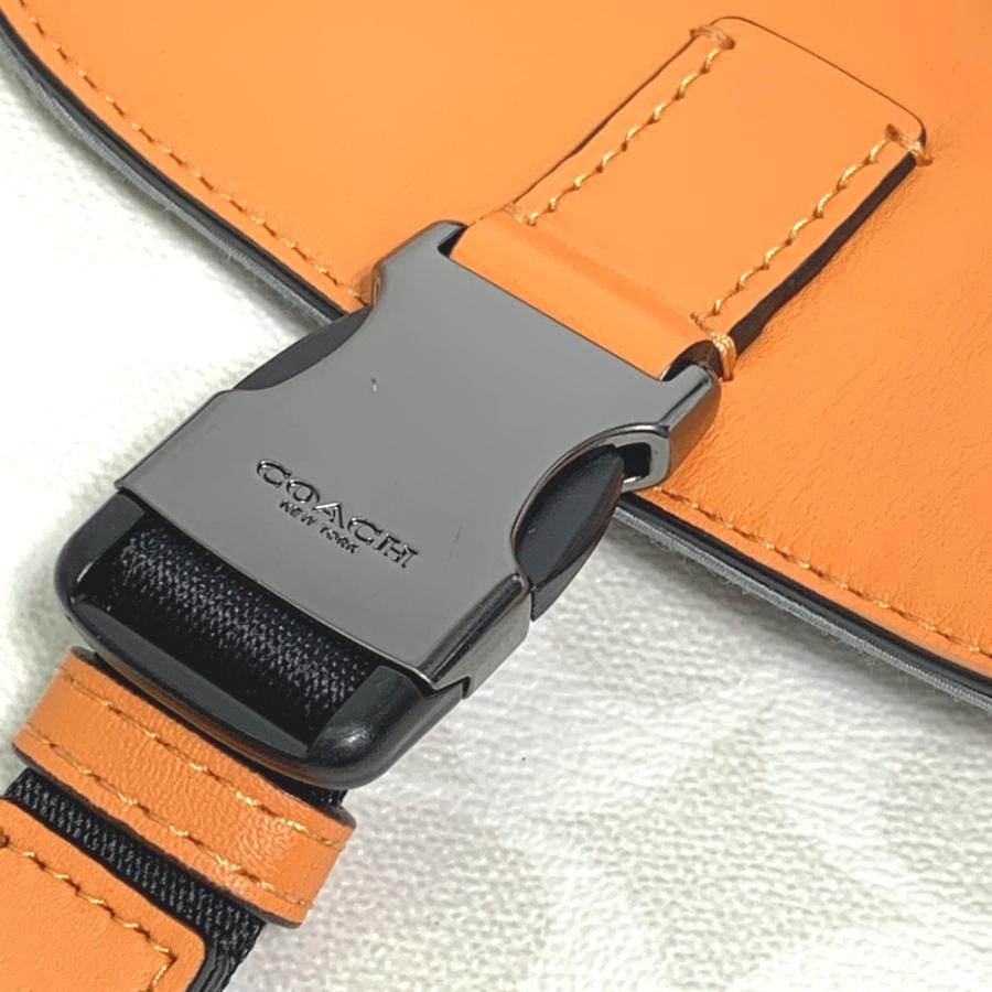 COACH コーチ C3134 シグネチャー ショルダーバッグ PVC/レザー オレンジ ユニセックス【中古】 | COACH | 07