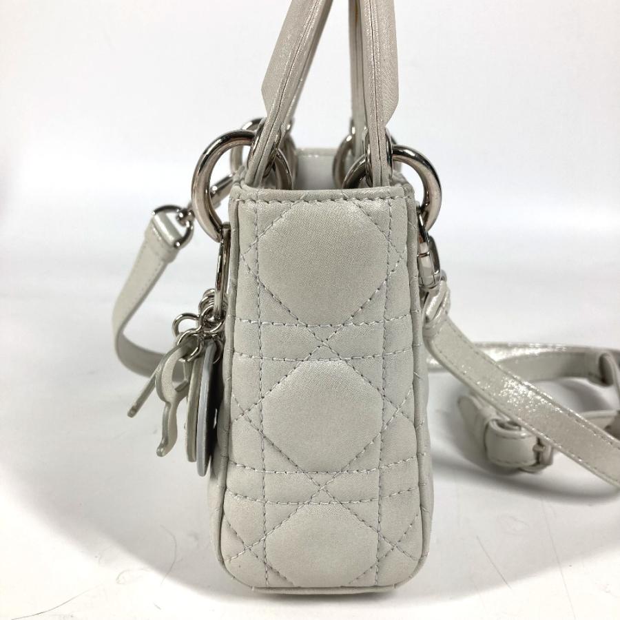 Dior ディオール カナージュ ミニ 2WAY ショルダーバッグ 斜め掛け カバン レディディオール ハンドバッグ メタリックグレー系 【中古】 |  | 02