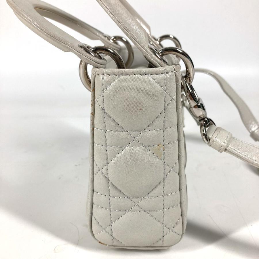 Dior ディオール カナージュ ミニ 2WAY ショルダーバッグ 斜め掛け カバン レディディオール ハンドバッグ メタリックグレー系 【中古】 |  | 03
