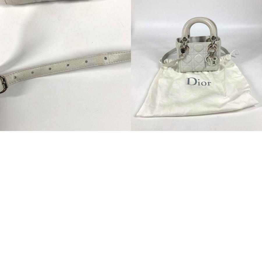 Dior ディオール カナージュ ミニ 2WAY ショルダーバッグ 斜め掛け カバン レディディオール ハンドバッグ メタリックグレー系 【中古】 |  | 09
