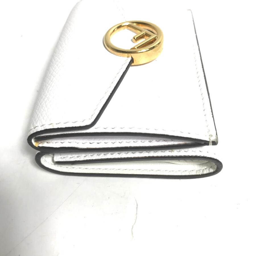 FENDI フェンディ 8M0395 ロゴ ミニ コンパクトウォレット 3つ折り財布 ホワイト レディース【中古】 | FENDI | 02