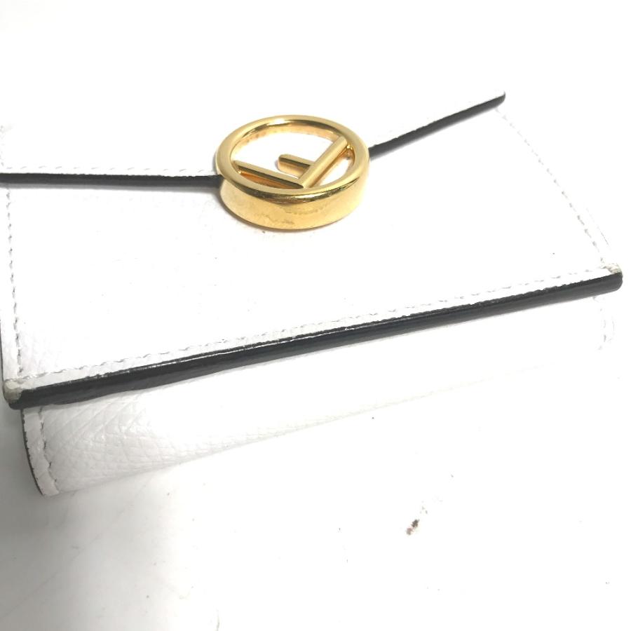 FENDI フェンディ 8M0395 ロゴ ミニ コンパクトウォレット 3つ折り財布 ホワイト レディース【中古】 | FENDI | 03