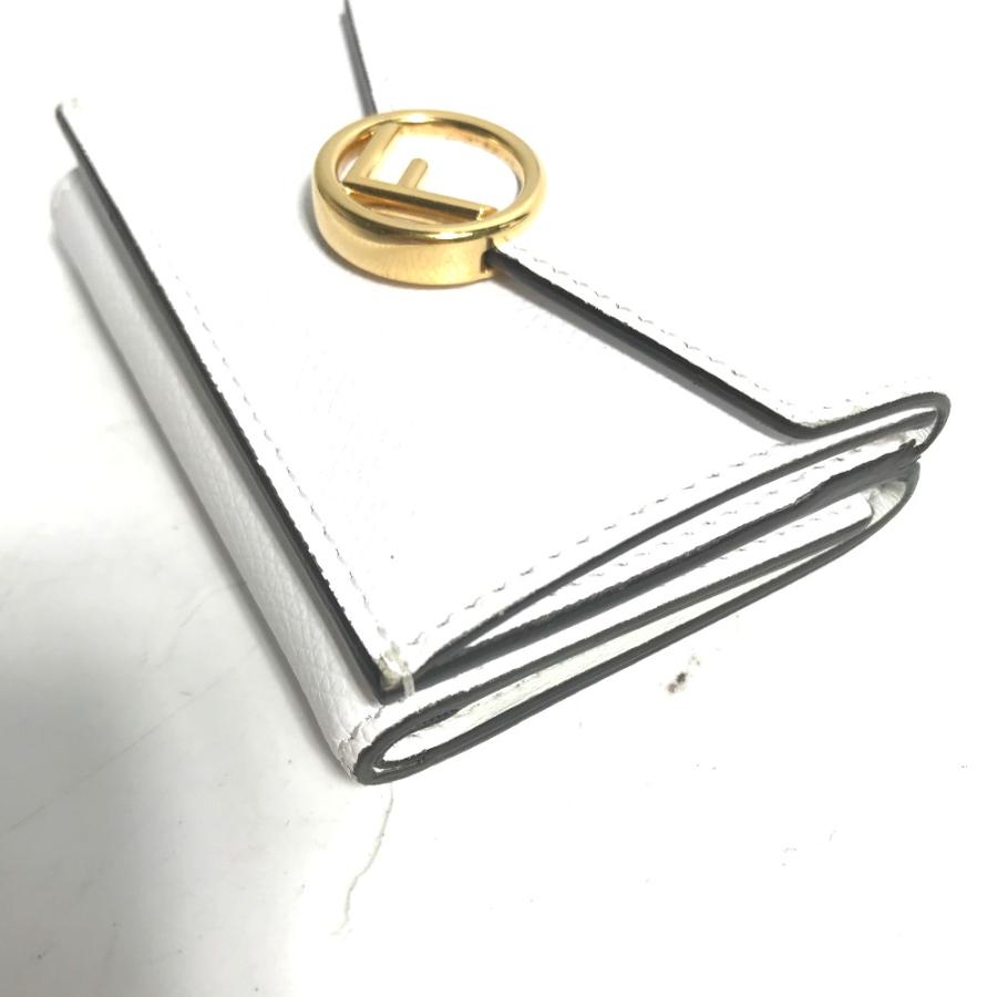 FENDI フェンディ 8M0395 ロゴ ミニ コンパクトウォレット 3つ折り財布 ホワイト レディース【中古】 | FENDI | 04