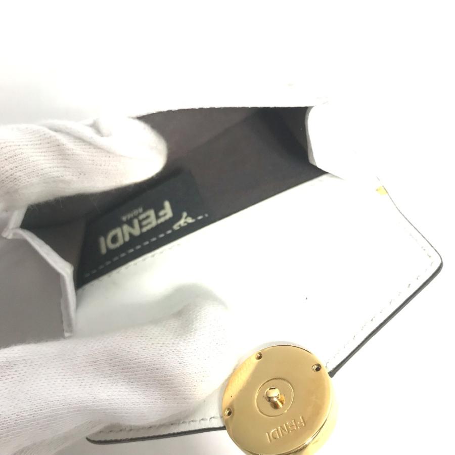 FENDI フェンディ 8M0395 ロゴ ミニ コンパクトウォレット 3つ折り財布 ホワイト レディース【中古】 | FENDI | 08